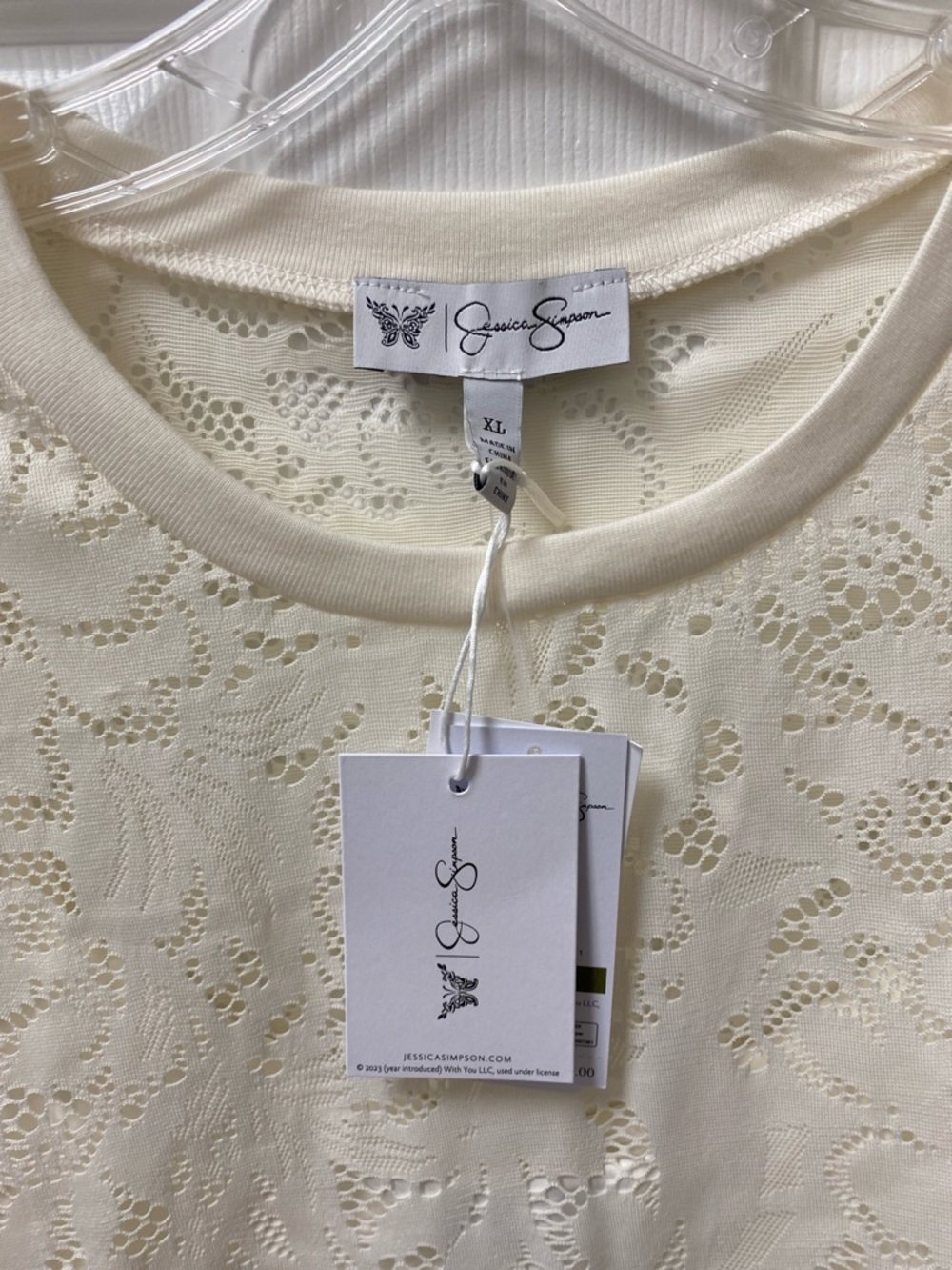 Jessica Simpson Cream Indira Gardenia Lace Top - Picture 4 of 5